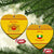 Myanmar Christmas Ceramic Ornament with Yellow-Red-Green Theme, National Emblem, and Star Motif - Wonder Print Shop