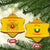Myanmar Christmas Ceramic Ornament with Yellow-Red-Green Theme, National Emblem, and Star Motif - Wonder Print Shop