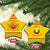 Myanmar Christmas Ceramic Ornament with Yellow-Red-Green Theme, National Emblem, and Star Motif - Wonder Print Shop