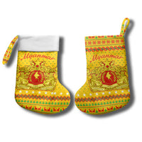 Myanmar Christmas Stocking with Yellow-Red-Green Theme, National Emblem, and Star Motif - Wonder Print Shop
