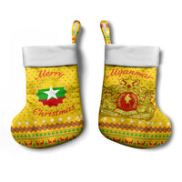 Myanmar Christmas Stocking with Yellow-Red-Green Theme, National Emblem, and Star Motif - Wonder Print Shop