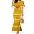 Myanmar Christmas Mermaid Dress with Yellow-Red-Green Theme, National Emblem, and Star Motif - Wonder Print Shop