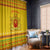 Myanmar Christmas Window Curtain with Yellow-Red-Green Theme, National Emblem, and Star Motif - Wonder Print Shop