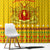 Myanmar Christmas Window Curtain with Yellow-Red-Green Theme, National Emblem, and Star Motif - Wonder Print Shop