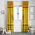 Myanmar Christmas Window Curtain with Yellow-Red-Green Theme, National Emblem, and Star Motif - Wonder Print Shop