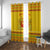 Myanmar Christmas Window Curtain with Yellow-Red-Green Theme, National Emblem, and Star Motif - Wonder Print Shop