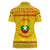 Myanmar Christmas Women Polo Shirt with Yellow-Red-Green Theme, National Emblem, and Star Motif - Wonder Print Shop