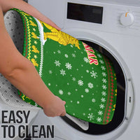 Myanmar Christmas Bathroom Set with Green-Gold Theme, Chinthe Lion, and Santa Motif - Wonder Print Shop