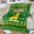 Myanmar Christmas Blanket with Green-Gold Theme, Chinthe Lion, and Santa Motif - Wonder Print Shop