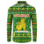 Myanmar Christmas Button Sweatshirt with Green-Gold Theme, Chinthe Lion, and Santa Motif - Wonder Print Shop