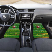 Myanmar Christmas Car Mats with Green-Gold Theme, Chinthe Lion, and Santa Motif - Wonder Print Shop