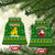 Myanmar Christmas Ceramic Ornament with Green-Gold Theme, Chinthe Lion, and Santa Motif - Wonder Print Shop