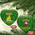 Myanmar Christmas Ceramic Ornament with Green-Gold Theme, Chinthe Lion, and Santa Motif - Wonder Print Shop