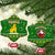 Myanmar Christmas Ceramic Ornament with Green-Gold Theme, Chinthe Lion, and Santa Motif - Wonder Print Shop