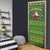 Myanmar Christmas Door Cover with Green-Gold Theme, Chinthe Lion, and Santa Motif - Wonder Print Shop