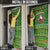 Myanmar Christmas Door Cover with Green-Gold Theme, Chinthe Lion, and Santa Motif - Wonder Print Shop