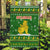 Myanmar Christmas Garden Flag with Green-Gold Theme, Chinthe Lion, and Santa Motif - Wonder Print Shop
