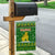Myanmar Christmas Garden Flag with Green-Gold Theme, Chinthe Lion, and Santa Motif - Wonder Print Shop