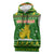 Myanmar Christmas Sleeveless Hoodie with Green-Gold Theme, Chinthe Lion, and Santa Motif - Wonder Print Shop