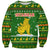 Myanmar Christmas Sweatshirt with Green-Gold Theme, Chinthe Lion, and Santa Motif - Wonder Print Shop