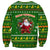 Myanmar Christmas Sweatshirt with Green-Gold Theme, Chinthe Lion, and Santa Motif - Wonder Print Shop