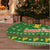 Myanmar Christmas Tree Skirt with Green-Gold Theme, Chinthe Lion, and Santa Motif - Wonder Print Shop