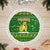 Myanmar Christmas Tree Skirt with Green-Gold Theme, Chinthe Lion, and Santa Motif - Wonder Print Shop
