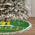 Myanmar Christmas Tree Skirt with Green-Gold Theme, Chinthe Lion, and Santa Motif - Wonder Print Shop