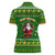 Myanmar Christmas Women Polo Shirt with Green-Gold Theme, Chinthe Lion, and Santa Motif - Wonder Print Shop