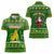 Myanmar Christmas Women Polo Shirt with Green-Gold Theme, Chinthe Lion, and Santa Motif - Wonder Print Shop