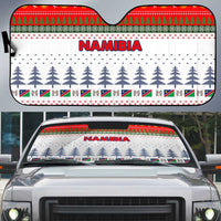Namibia Christmas Auto Sun Shade with Red-Green Theme, Coat of Arms, and National Flag Motif - Wonder Print Shop