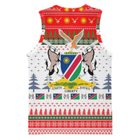 Namibia Christmas Basketball Jersey with Red-Green Theme, Coat of Arms, and National Flag Motif - Wonder Print Shop