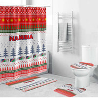 Namibia Christmas Bathroom Set with Red-Green Theme, Coat of Arms, and National Flag Motif - Wonder Print Shop