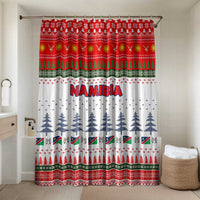Namibia Christmas Bathroom Set with Red-Green Theme, Coat of Arms, and National Flag Motif - Wonder Print Shop