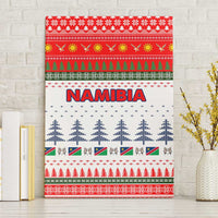 Namibia Christmas Canvas Wall Art with Red-Green Theme, Coat of Arms, and National Flag Motif - Wonder Print Shop