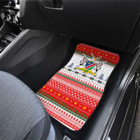 Namibia Christmas Car Mats with Red-Green Theme, Coat of Arms, and National Flag Motif - Wonder Print Shop
