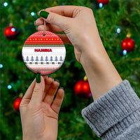 Namibia Christmas Ceramic Ornament with Red-Green Theme, Coat of Arms, and National Flag Motif - Wonder Print Shop