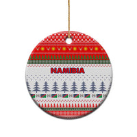 Namibia Christmas Ceramic Ornament with Red-Green Theme, Coat of Arms, and National Flag Motif - Wonder Print Shop