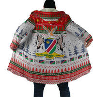Namibia Christmas Cloak with Red-Green Theme, Coat of Arms, and National Flag Motif - Wonder Print Shop