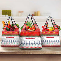 Namibia Christmas Grocery Bag with Red-Green Theme, Coat of Arms, and National Flag Motif - Wonder Print Shop