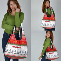 Namibia Christmas Grocery Bag with Red-Green Theme, Coat of Arms, and National Flag Motif - Wonder Print Shop