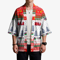 Namibia Christmas Kimono with Red-Green Theme, Coat of Arms, and National Flag Motif - Wonder Print Shop