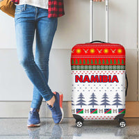 Namibia Christmas Luggage Cover with Red-Green Theme, Coat of Arms, and National Flag Motif - Wonder Print Shop