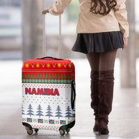 Namibia Christmas Luggage Cover with Red-Green Theme, Coat of Arms, and National Flag Motif - Wonder Print Shop