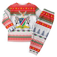 Namibia Christmas Pajama Set with Red-Green Theme, Coat of Arms, and National Flag Motif - Wonder Print Shop
