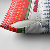 Namibia Christmas Pillow Cover with Red-Green Theme, Coat of Arms, and National Flag Motif - Wonder Print Shop