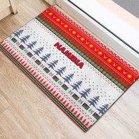 Namibia Christmas Rubber Doormat with Red-Green Theme, Coat of Arms, and National Flag Motif - Wonder Print Shop