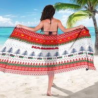 Namibia Christmas Sarong with Red-Green Theme, Coat of Arms, and National Flag Motif - Wonder Print Shop