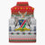 Namibia Christmas Sleeveless Puffer Jacket with Red-Green Theme, Coat of Arms, and National Flag Motif - Wonder Print Shop