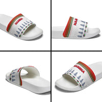 Namibia Christmas Slide Sandals with Red-Green Theme, Coat of Arms, and National Flag Motif - Wonder Print Shop